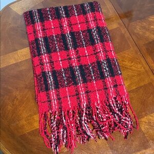 Plaid Red and Black Women's Scarf